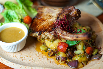 Beef dish in a restaurant