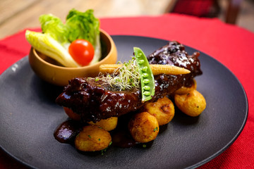 Beef dish in a restaurant