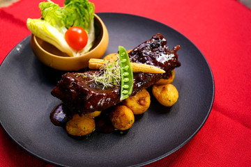 Beef dish in a restaurant