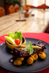 Beef dish in a restaurant