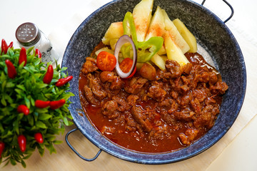 Beef dish in a restaurant