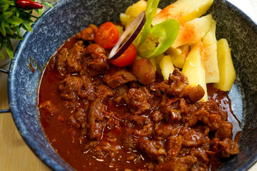 Beef dish in a restaurant