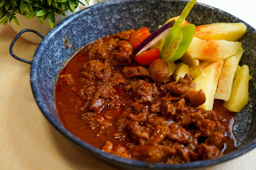 Beef dish in a restaurant