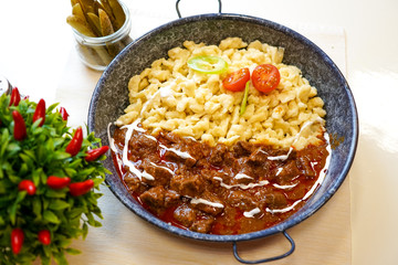 Beef dish in a restaurant