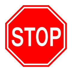 No, stop sign icon vector ESP10, red warning isolated on white