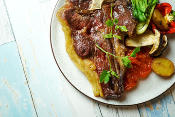 Beef dish in a restaurant