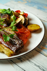 Beef dish in a restaurant
