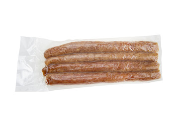 Chinese sausage from fish  isolated on white background. Clipping path.