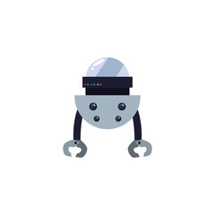 robot with two hands flat style icon