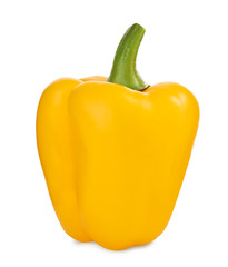 Ripe yellow bell pepper isolated on white