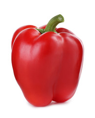 Ripe red bell pepper isolated on white