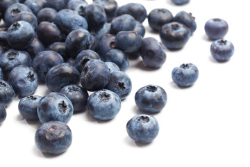 Blueberries isolated on white background.