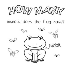 Cartoon Frog Counting Game Coloring Book
