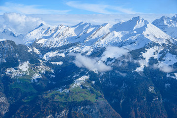 Naklejka na ściany i meble Schneegebirge aus der Sicht des Stanserhorns, Stans, Nidwalden, Schweiz