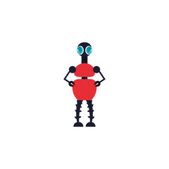 humanoid robot flat style icon