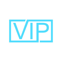 Simple Unique VIP Logo rectangle For Business. Vector Illustration