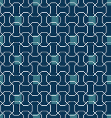 Obraz premium Japanese Geometric Indigo Blue Seamless Pattern