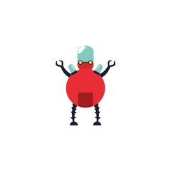 humanoid robot flat style icon