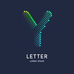 The letter Y of the Latin alphabet. Display character in a bright contemporary style.