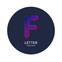 The letter F of the Latin alphabet. Display character in a bright contemporary style.