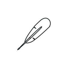 medieval feather flat style icon