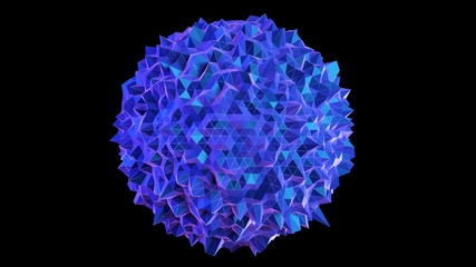 3d rendered abstract synthwave style illustration of a sphere