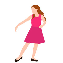 dancing girl in a flat style, no face