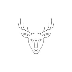 Christmas Deer line icon on white background