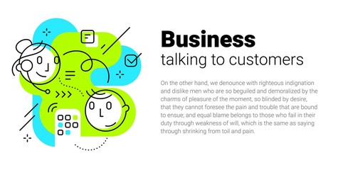 Vector creative template of communication of man and woman peopl