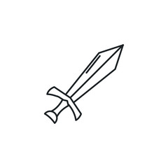 medieval sword flat style icon