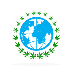 World cannabis icon isolated.