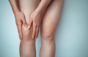 Pain in the knee joint. Meniscus. - obrazy, fototapety, plakaty