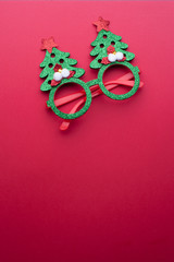 Funny eyeglasses in the form of Christmas tree