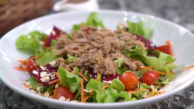 tuna with vegetable salad - healthy food style