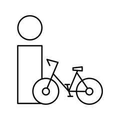 Linear bike information icon. Line icon for website with editable outline  stroke. Letter I. Vector illustration. Thin black contour