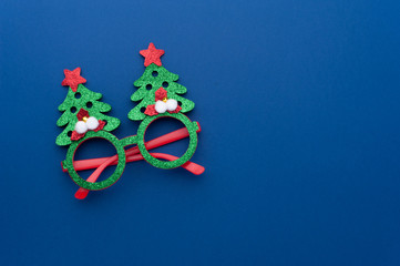 Funny eyeglasses in the form of Christmas tree