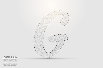 English letters abstract font consists 3d of triangles, lines, dots and connections. Vector illustration EPS 10.