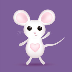 Obraz na płótnie Canvas white cartoon mouse
