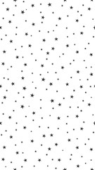Fashion minimalistic christmas starry sky background. Black stars seamless pattern. Geometric vertical screensaver for gadget screens.