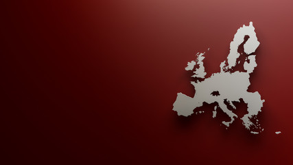 Map of the European Union on red Background