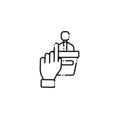 hand vote accept line style icon