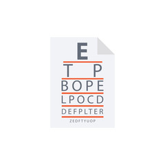 Snellen Chart Vector Flat Icon