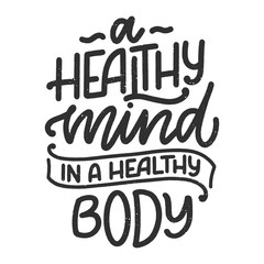 Abstract lettering about sport and fitness for poster or print design. Healthy lifestyle. Modern calligraphy for business success concept. Handwritten letters. Typography funny quote. Vector