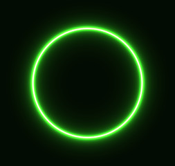 Neon green circle glowing for advertising and banner. Eps 10