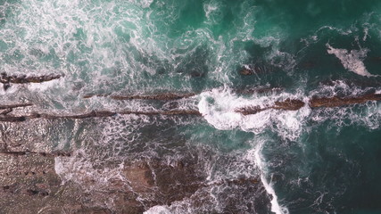 fierce waves hit rock