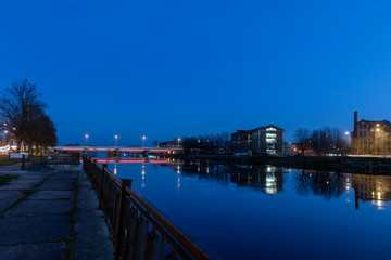 Obraz premium Evening time in Liepaja city center, Latvia.