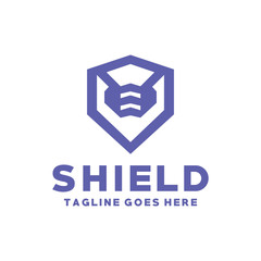 Shield Logo Design. Modern Protection Symbol. Shape Emblem Icon.