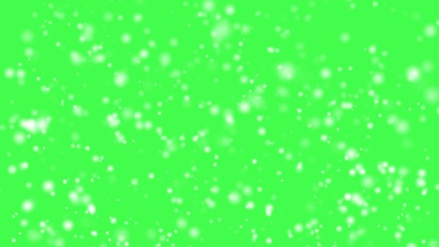 White snow winter storm animation isolated on green screen background chroma key
