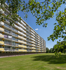 Modern Dutch architecture. Apartments Sneek. Residential area. Flat.