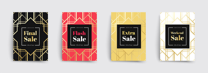 Set of sale brochures templates. Elegant covers design. Trendy colorful bubble shapes composition. Vector backgrounds.